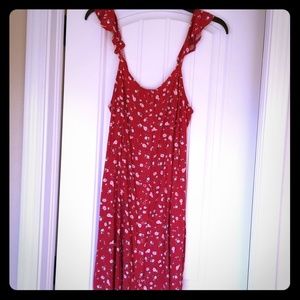 Flirty Red Floral Dress